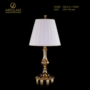 Đèn bàn pha lê DELLA POLISHED CH041 TL 1 bóng 40W, chế tác từ đồng thau mạ vàng cao cấp, sản xuất bởi Artglass CH Séc.