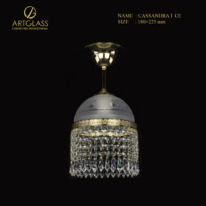 Đèn thả pha lê CASSANDRA I POLISHED CE chính hãng Artglass (CH Séc), đường kính 180mm, gồm 1 bóng đèn 60W, chất liệu đồng thau mạ vàng.