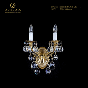 Đèn tường pha lê trang trí ISIS II BRASS ANTIQUE WL CE 2 bóng phù hợp phòng khách, sảnh lớn hoặc không gian tân cổ điển, tạo ánh sáng lung linh và tinh tế.