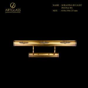 Đèn tường SERAFINA III LIGHT PATINA WL 3 bóng 40W, chất liệu đồng thau mạ vàng, mang phong cách châu Âu sang trọng và tinh tế.