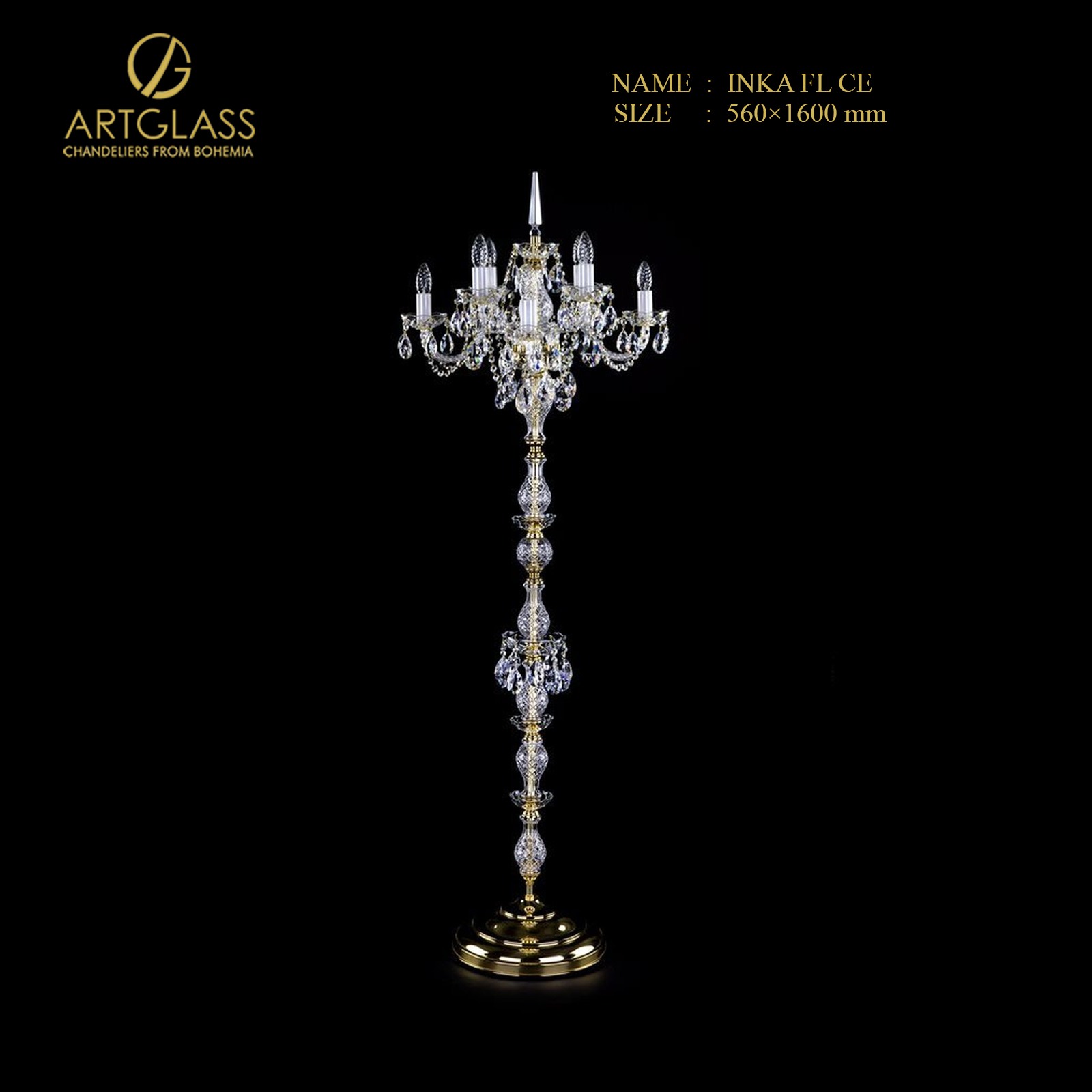 den-cay-pha-le-inka-full-cut-us-fl-ce Mẫu đèn cây pha lê INKA FULL CUT US FL CE 8 bóng 40W của Artglass, thiết kế thanh mảnh, tỉ mỉ đến từng chi tiết pha lê cắt toàn phần, mang đến hiệu ứng ánh sáng lung linh, phù hợp trang trí khách sạn, biệt thự và không gian cao cấp.