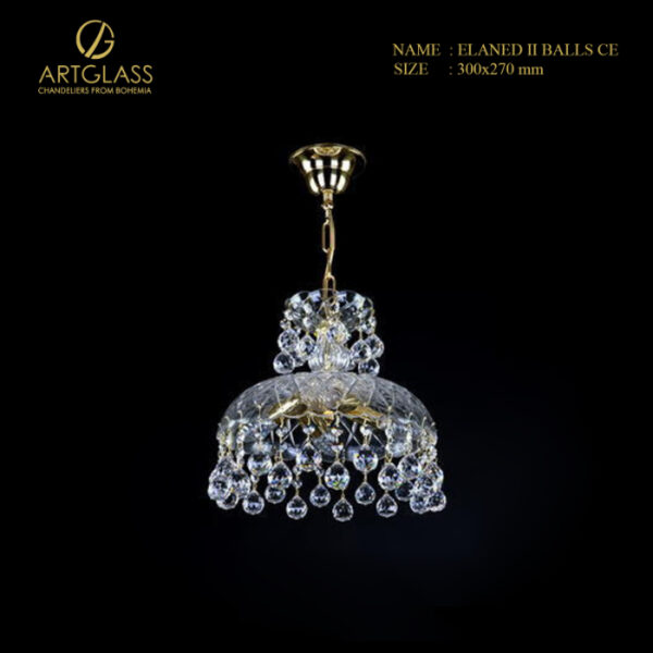 den-tha-pha-le-elaned-ii-balls-ce Đèn thả pha lê ELANED II BALLS CE chính hãng Artglass (CH Séc), đường kính 300mm, gồm 4 bóng đèn 40W, chất liệu đồng thau mạ vàng.