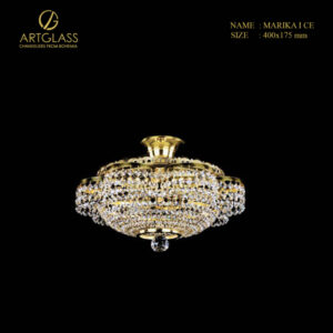 Đèn lồng pha lê MARIKA I FULL CUT CE 3 bóng 40W, thiết kế đồng thau mạ vàng kết hợp pha lê cao cấp, tạo ánh sáng lung linh và sang trọng cho không gian sống.