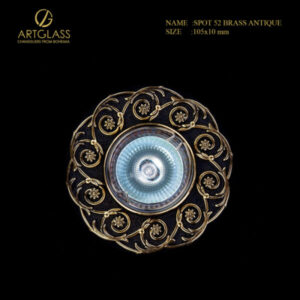 Đèn ốp trần pha lê SPOT 52 BRASS ANTIQUE kiểu dáng spotlight của Artglass, nhập khẩu từ CH Séc.