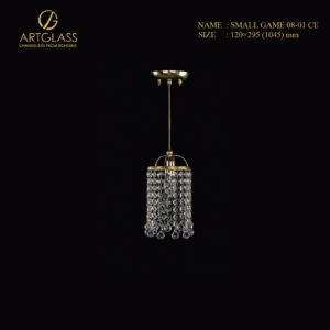 Đèn thả pha lê SMALL GAME 08-01 CE chính hãng Artglass (CH Séc), đường kính 120mm, gồm 1 bóng đèn 40W, chất liệu đồng thau mạ vàng.