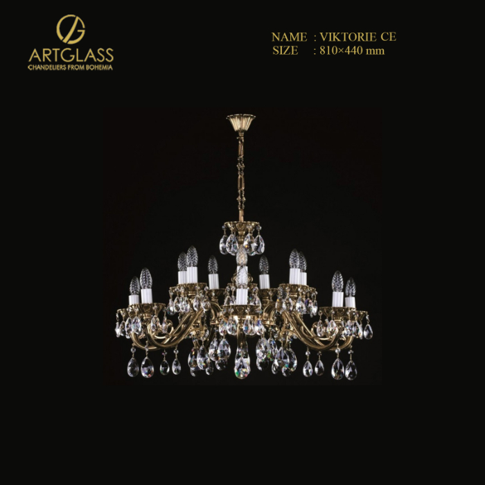 den-chum-pha-le-viktorie-brass-antique-16-bong-artglass Đèn chùm pha lê cao cấp Artglass VIKTORIE BRASS ANTIQUE CE 16 bóng, làm từ đồng thau mạ vàng và pha lê trong suốt, tạo điểm nhấn quý phái cho không gian nội thất.