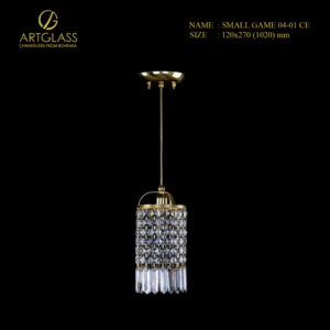 Đèn thả pha lê SMALL GAME 04-01 CE của Artglass (CH Séc), đường kính 120mm, sử dụng 1 bóng đèn 40W.