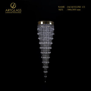 Đèn thả thông tầng pha lê JACQUELINE CE chính hãng Artglass (CH Séc), đường kính 500mm, cao 1890mm, gồm 4 bóng đèn 35W.